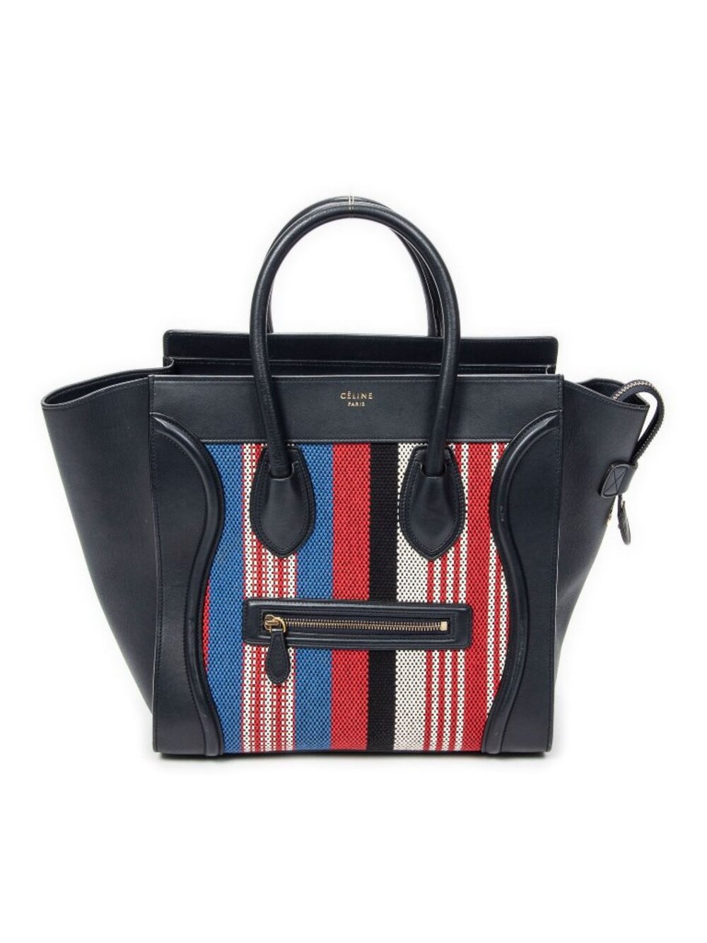 Celine Mini Luggage Navy Red White Calfskin Leather Handbag